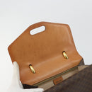 CELINE Macadam Canvas Hand Bag PVC Leather Brown Gold Auth 171227-16