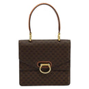 CELINE Macadam Canvas Hand Bag PVC Leather Brown Gold Auth 171227-2