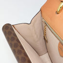CELINE Macadam Canvas Hand Bag PVC Leather Brown Gold Auth 171227-20
