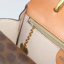 CELINE Macadam Canvas Hand Bag PVC Leather Brown Gold Auth 171227-21