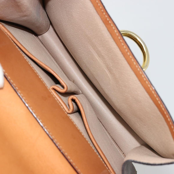 CELINE Macadam Canvas Hand Bag PVC Leather Brown Gold Auth 171227