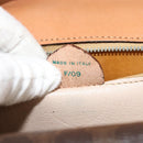 CELINE Macadam Canvas Hand Bag PVC Leather Brown Gold Auth 171227-24