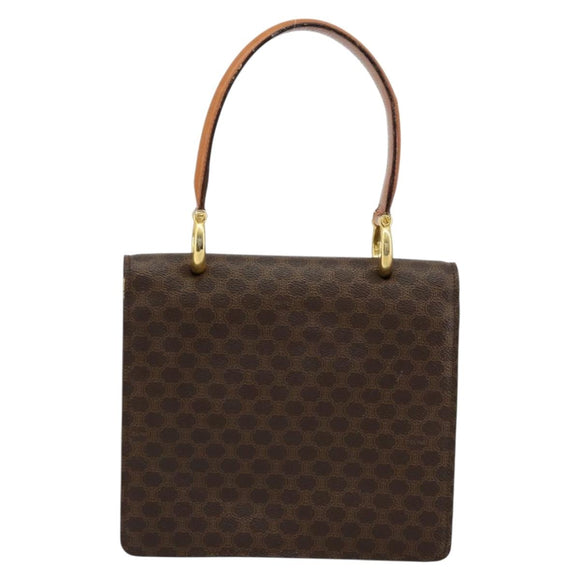 CELINE Macadam Canvas Hand Bag PVC Leather Brown Gold Auth 171227