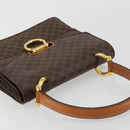 CELINE Macadam Canvas Hand Bag PVC Leather Brown Gold Auth 171227-6