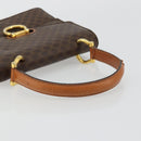 CELINE Macadam Canvas Hand Bag PVC Leather Brown Gold Auth 171227-7