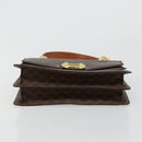 CELINE Macadam Canvas Hand Bag PVC Leather Brown Gold Auth 171227-9