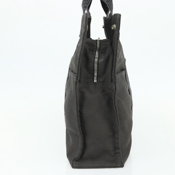 HERMES Her LineMM Hand Bag Nylon Gray Silver Auth 171228A