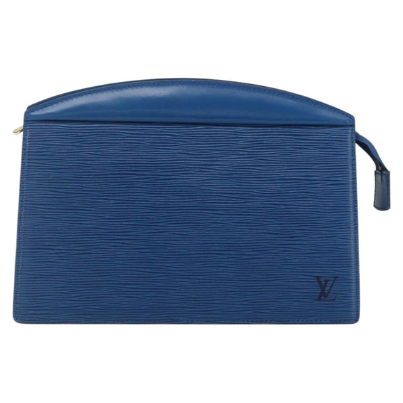 LOUIS VUITTON Epi Trousse Crete Pouch Blue M48405 LV Auth 171231