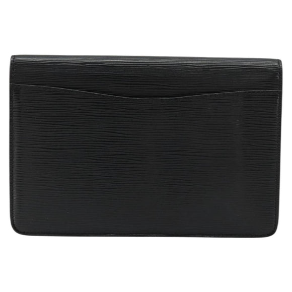 LOUIS VUITTON Epi Montaigne 23 Clutch Bag Black M52662 LV Auth 171232