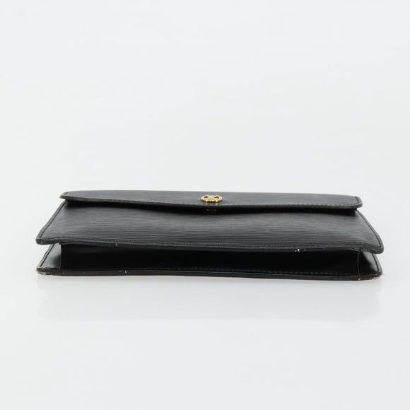 LOUIS VUITTON Epi Montaigne 23 Clutch Bag Black M52662 LV Auth 171232