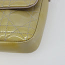 Christian Dior Chain Shoulder Bag Patent Leather Beige Silver Auth 171233-10
