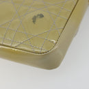 Christian Dior Chain Shoulder Bag Patent Leather Beige Silver Auth 171233-12
