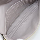 Christian Dior Chain Shoulder Bag Patent Leather Beige Silver Auth 171233-18
