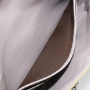 Christian Dior Chain Shoulder Bag Patent Leather Beige Silver Auth 171233-21