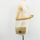 Christian Dior Chain Shoulder Bag Patent Leather Beige Silver Auth 171233-23