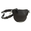 GUCCI Shoulder Pouch Web Sherry Line Leather Black Silver 821831 Auth 171234A-1
