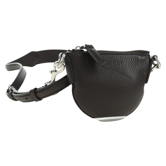 GUCCI Shoulder Pouch Web Sherry Line Leather Black Silver 821831 Auth 171234A