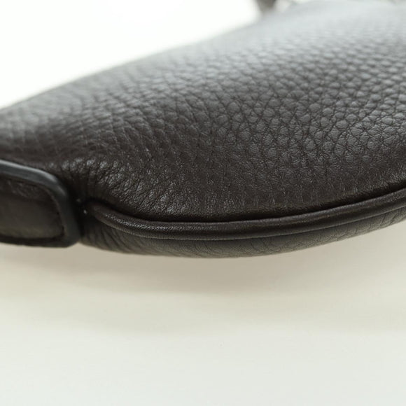 GUCCI Shoulder Pouch Web Sherry Line Leather Black Silver 821831 Auth 171234A