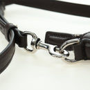 GUCCI Shoulder Pouch Web Sherry Line Leather Black Silver 821831 Auth 171234A-16