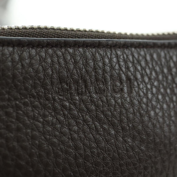 GUCCI Shoulder Pouch Web Sherry Line Leather Black Silver 821831 Auth 171234A