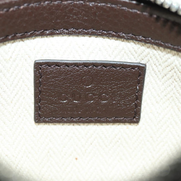 GUCCI Shoulder Pouch Web Sherry Line Leather Black Silver 821831 Auth 171234A
