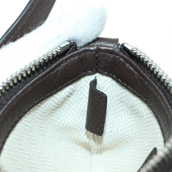 GUCCI Shoulder Pouch Web Sherry Line Leather Black Silver 821831 Auth 171234A