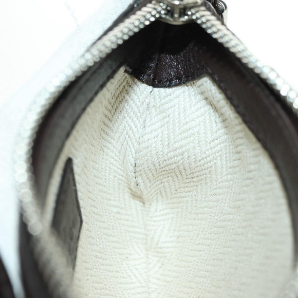 GUCCI Shoulder Pouch Web Sherry Line Leather Black Silver 821831 Auth 171234A
