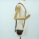 GUCCI Shoulder Pouch Web Sherry Line Leather Black Silver 821831 Auth 171234A-24