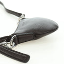 GUCCI Shoulder Pouch Web Sherry Line Leather Black Silver 821831 Auth 171234A-4