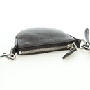 GUCCI Shoulder Pouch Web Sherry Line Leather Black Silver 821831 Auth 171234A-6