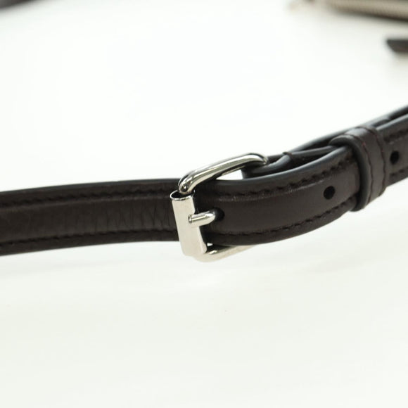 GUCCI Shoulder Pouch Web Sherry Line Leather Black Silver 821831 Auth 171234A