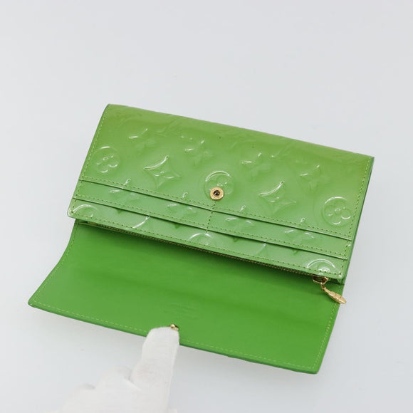 LOUIS VUITTON Vernis Portefeiulle Sarah Wallet Vert Tonic M93635 LV Auth 171237A