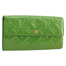 LOUIS VUITTON Vernis Portefeiulle Sarah Wallet Vert Tonic M93635 LV Auth 171237A-1