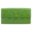 LOUIS VUITTON Vernis Portefeiulle Sarah Wallet Vert Tonic M93635 LV Auth 171237A-13