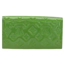LOUIS VUITTON Vernis Portefeiulle Sarah Wallet Vert Tonic M93635 LV Auth 171237A-2