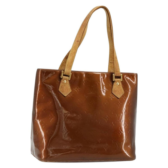 LOUIS VUITTON Monogram Vernis Houston Hand Bag Bronze M91122 LV Auth 171246