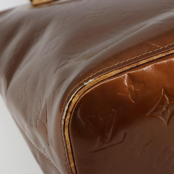 LOUIS VUITTON Monogram Vernis Houston Hand Bag Bronze M91122 LV Auth 171246