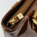 LOUIS VUITTON Monogram Vernis Houston Hand Bag Bronze M91122 LV Auth 171246-16