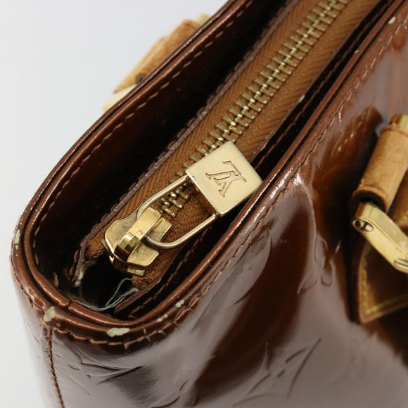 LOUIS VUITTON Monogram Vernis Houston Hand Bag Bronze M91122 LV Auth 171246