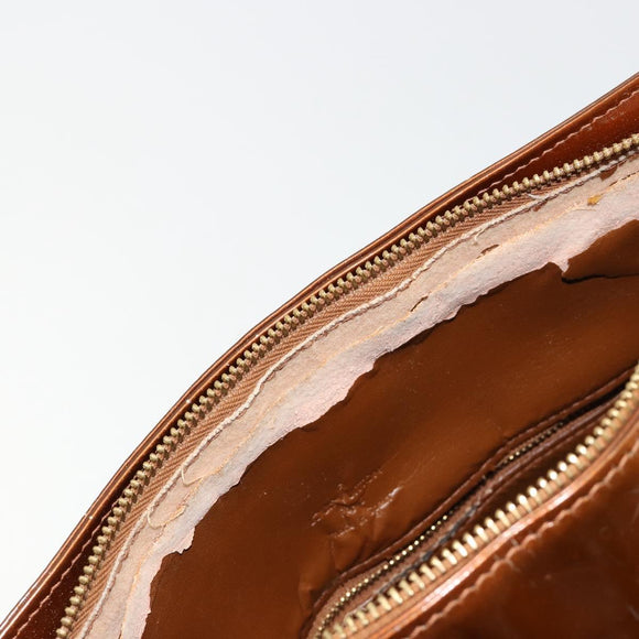 LOUIS VUITTON Monogram Vernis Houston Hand Bag Bronze M91122 LV Auth 171246