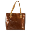 LOUIS VUITTON Monogram Vernis Houston Hand Bag Bronze M91122 LV Auth 171246-2