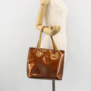 LOUIS VUITTON Monogram Vernis Houston Hand Bag Bronze M91122 LV Auth 171246-27