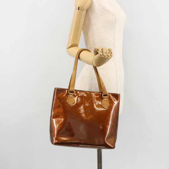 LOUIS VUITTON Monogram Vernis Houston Hand Bag Bronze M91122 LV Auth 171246
