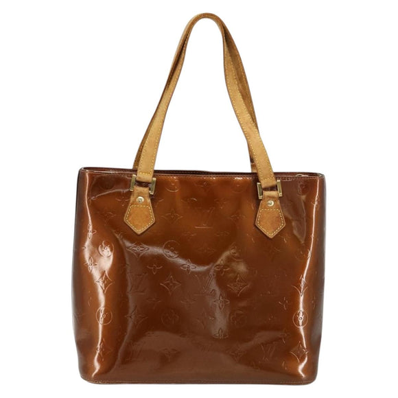 LOUIS VUITTON Monogram Vernis Houston Hand Bag Bronze M91122 LV Auth 171246