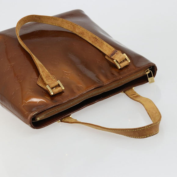 LOUIS VUITTON Monogram Vernis Houston Hand Bag Bronze M91122 LV Auth 171246