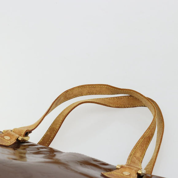 LOUIS VUITTON Monogram Vernis Houston Hand Bag Bronze M91122 LV Auth 171246