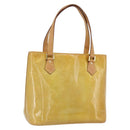 LOUIS VUITTON Monogram Vernis Houston Hand Bag Beige M91004 LV Auth 171247-1