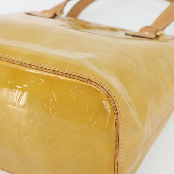 LOUIS VUITTON Monogram Vernis Houston Hand Bag Beige M91004 LV Auth 171247