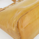 LOUIS VUITTON Monogram Vernis Houston Hand Bag Beige M91004 LV Auth 171247-11