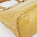 LOUIS VUITTON Monogram Vernis Houston Hand Bag Beige M91004 LV Auth 171247-13
